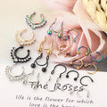 OEM Crystal Non Piercing Ear Cuff Cartilage Clip on Earring Punk Stainless Steel Nose Fake Ring Set