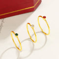 Dina New Wholesale Women Cute Zircon Gemstone Fashionable Trendy Stackable Stainless Steel 18K PVD Gold Dainty Rings
