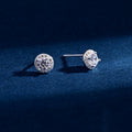 Wholesale Earrings Jewelry Rhodium Plated Cubic Zirconia Circle Round Stud Earring 925 Sterling Silver Fine Jewelry Earrings