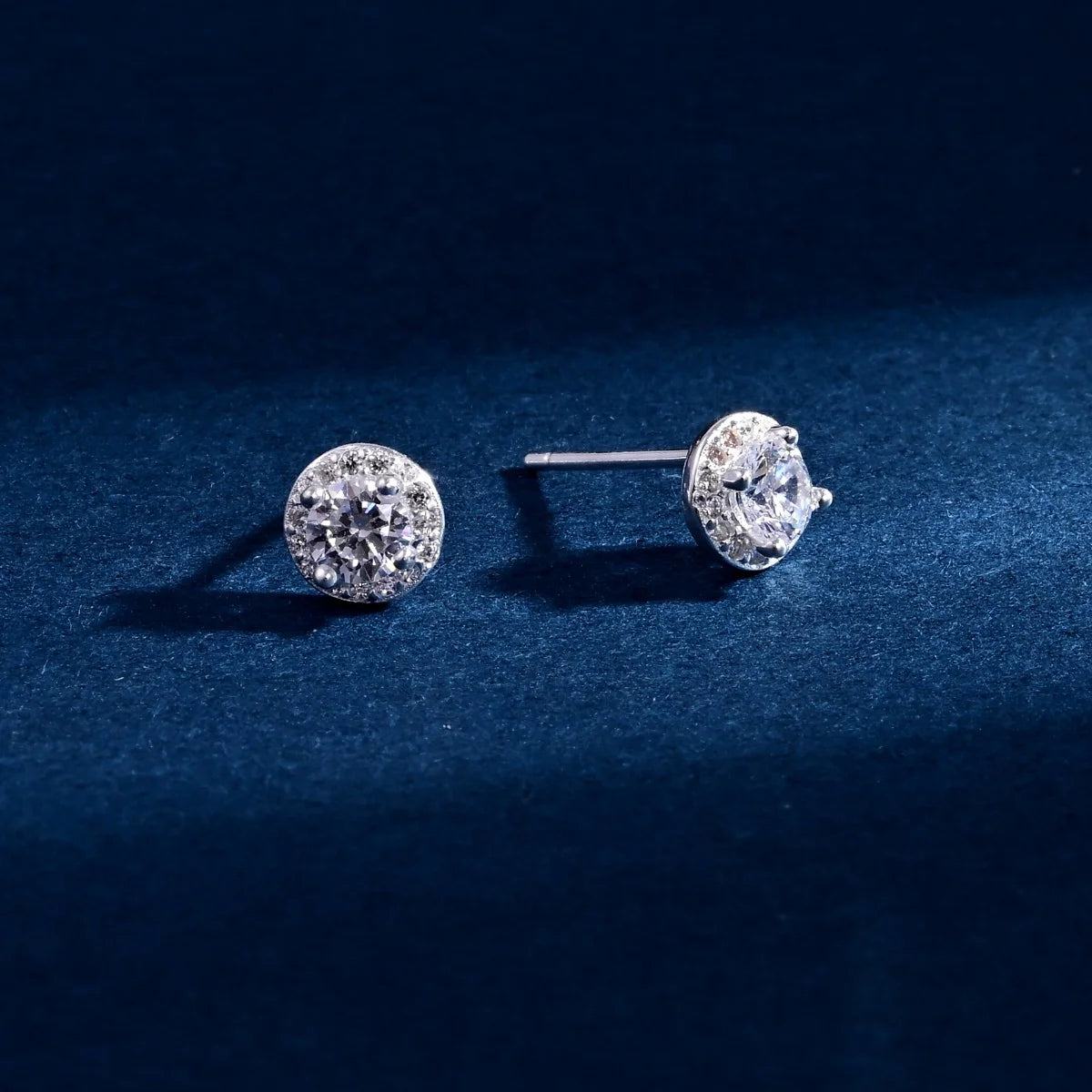Wholesale Earrings Jewelry Rhodium Plated Cubic Zirconia Circle Round Stud Earring 925 Sterling Silver Fine Jewelry Earrings