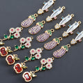 M1008  6pcs/Lot  18K Gold Plated Copper with Zircon Nickel Free Pass REACH Jewelry Findings DIY Earrings Accessories