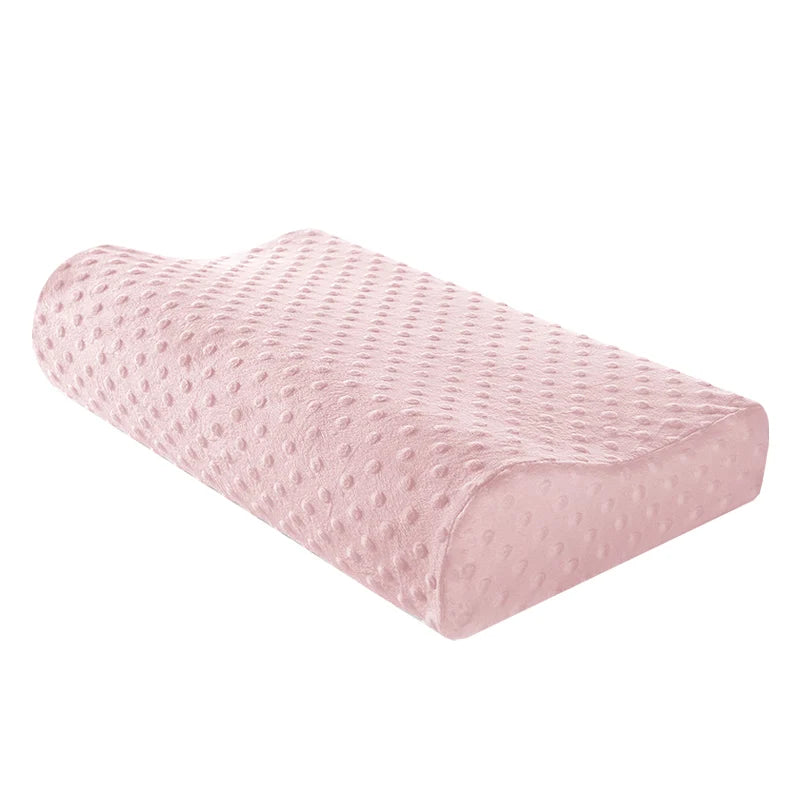 Deep Sleep Wholesale Adult Breathable Best Bed Wave Shape Memory Foam Pillow with Neck Support Marine Pattern Cooling Cover