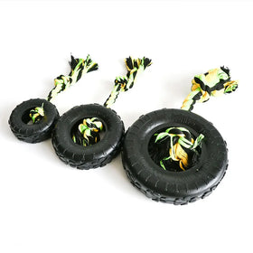 New 3 Sizes Black Natural Rubber Tyre Chew Toy for Dogs OEM Brand Model YSRT-009 Stocked