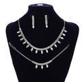 Marquis Cut Shaped Cubic Zircon Jewelry Set Wedding Accessories Bridal Necklace for Women BN9087 Exquisite Set  Bisuteria