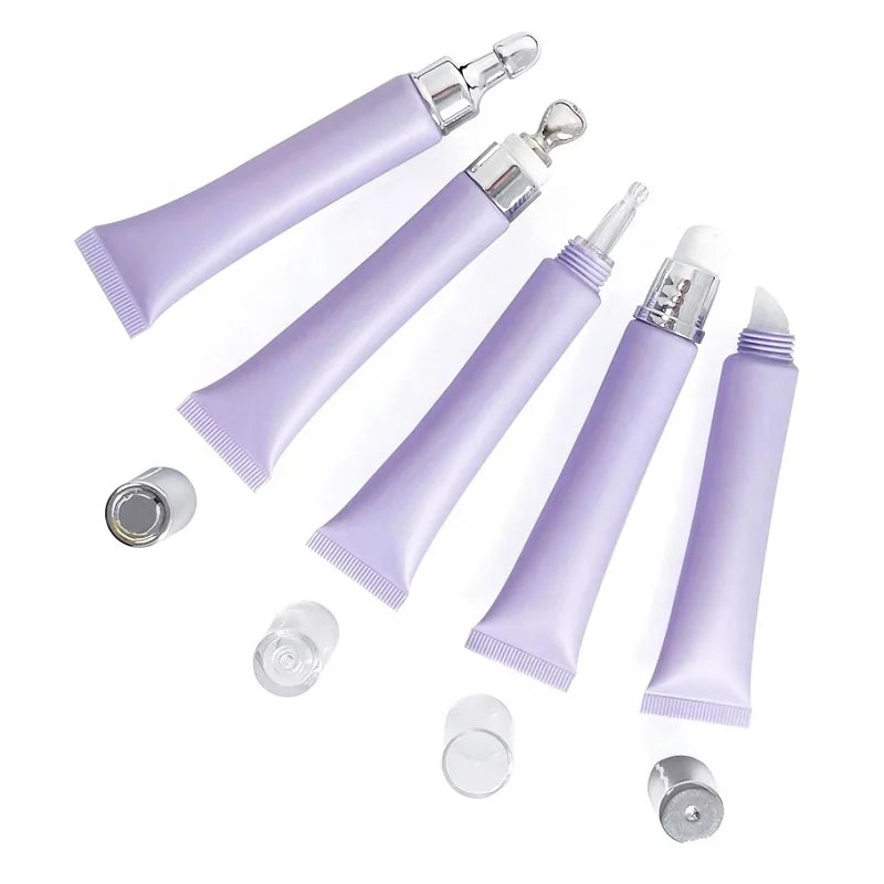 20g Lip Shiny Squeeze Tubes 20ml Lotion Soft Plastic BB Cream Eye Cream Matte Purple Liquid Foundation Essence Massage Bottle