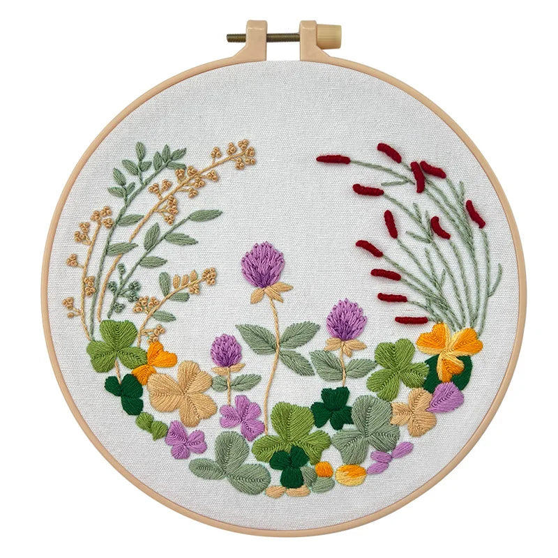 Floral Fantasy DIY Embroidery Set Craft Your Own Garden Beginner's DIY Embroidery Kit Blooming Botanicals