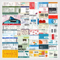 52Pcs Travel Air Tickets Boarding Pass Sticker Retro Notebook Stationery Gift Girl Bottle Luggage Laptop Sticker