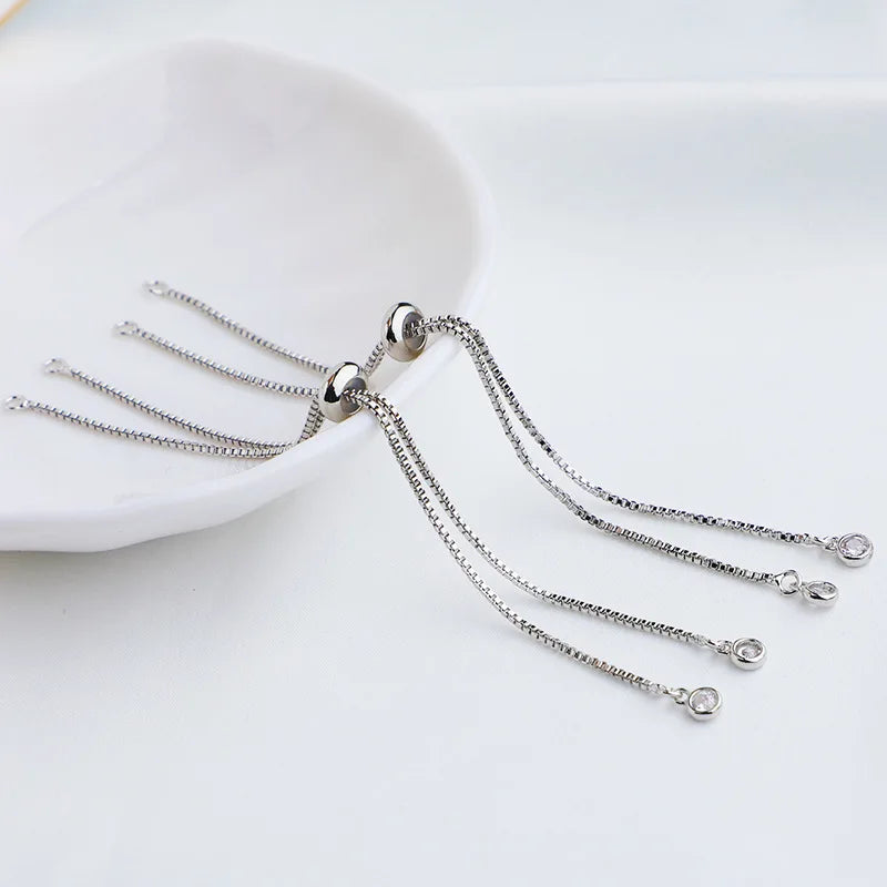 High Quality Anti Fading Color Platinum Gold Color Plated 6cm 12cm Length Adjustable Box Chain for DIY Bracelet Making