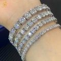 Fashion Jewelry Tennis Bracelet D VVS Round Shape Ice Out Moissanite 3mm 4mm 5mm Tennis Chain Bracelet for Men Woman