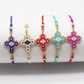 Cute Fashion Colorful Miyuki Beads Bracelet Handmade Cross Charm Pull Adjustable Bracelet Jewelry