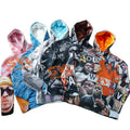 High Street Mens Tapestry Hoodie Basketball Hoodies Satin Lining Hooded Sweatshirts Men Clothing Plus Size Hoodie for Man