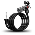ESLNF Combination Key Double Opening Anti-Theft Bike Cable Lock Anti-Cutting Bicycle Lock for Bike Motorcycle with Light