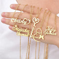 SP Personalized Stainless Steel Thin Chain Necklace Silver Women Custom Name Necklace Women Jewelry