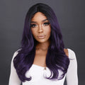 Ombre Purple Lace Frontal Wigs Long Wavy Wigs for Women Curly Middle Part  Wig  Lavender Purple Natural Looking Synthetic Hair