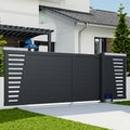 JHR Superior Brand Louver Sliding Folding Entrance Gate Front Yard Aluminum Driveway Gate Design Fences and Gates for Houses