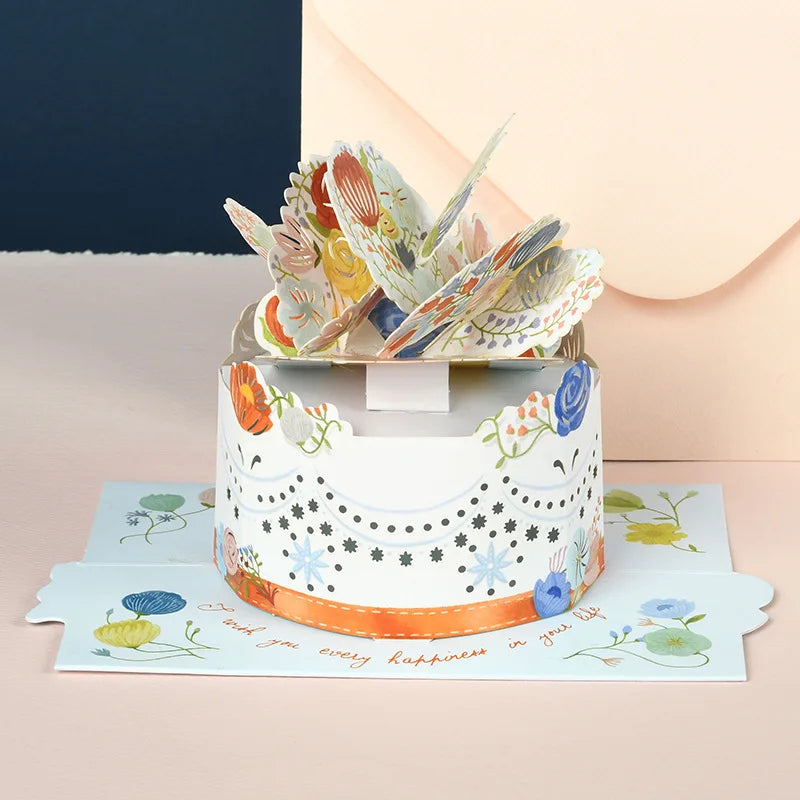 2025 Latest Design Diy Handmade 3D Greeting Blessing Birthday Card for Friends Teacher Girlfriend Mother Father