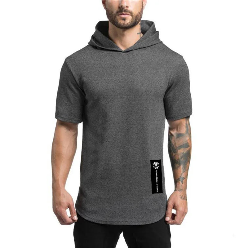 Wholesale Male Sports Cotton Tshirt Men's Sports Tops Summer Casual Short Sleeve Fitness Gym Hoodie T Shirts for Men