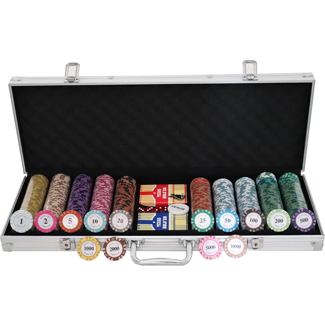 Personalized Las Vegas Monte Carlo Blank Supply 500 ABS Ceramic Token in Aluminum Case Clay Poker Chip Set With Briefcase