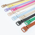 New Product 2023 3.8cm Wide Womens Fashionable Pu Candy Color Decorative Jeans Casual Pants Belt