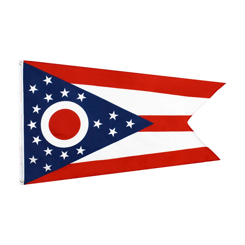Wholesale 3*5fts Polyester for of Ohio Flag with Aluminum Flagpole Read to Ship