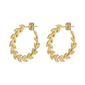 New Arrived Waterproof Stainless Steel 18k Gold Plated Irregularity Screw Leaf Shape Charm for Lady Wedding Engagement Trendy