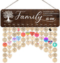 DIY Wooden House Decoration Wood Wall Art Sign Family Birthday Board Wall Hanging for Mom Grandma Family Tree Birthday Calendar