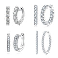 Luster 925 Sterling Silver D White Moissanite Huggie Hoop Earrings
