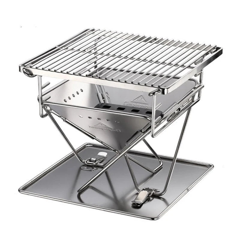 304 Stainless Steel Super min Outdoor Portable Folding Charcoal BBQ Grill Camping Cooking Picnic Barbecue Rack