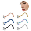 Minimalism Gold Plated Waterproof Stainless Steel Body Jewelry Wholesale Arcs Shape Nostril Nose Piercing Ring