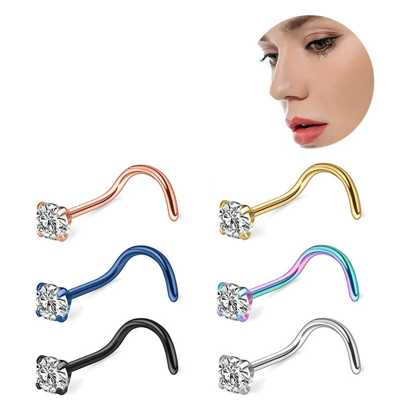 Minimalism Gold Plated Waterproof Stainless Steel Body Jewelry Wholesale Arcs Shape Nostril Nose Piercing Ring