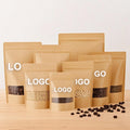 500g Retangular Packaging Printing Stand up Pouch Custom Zip Lock Kraft Paper Biodegradable Bag with Window