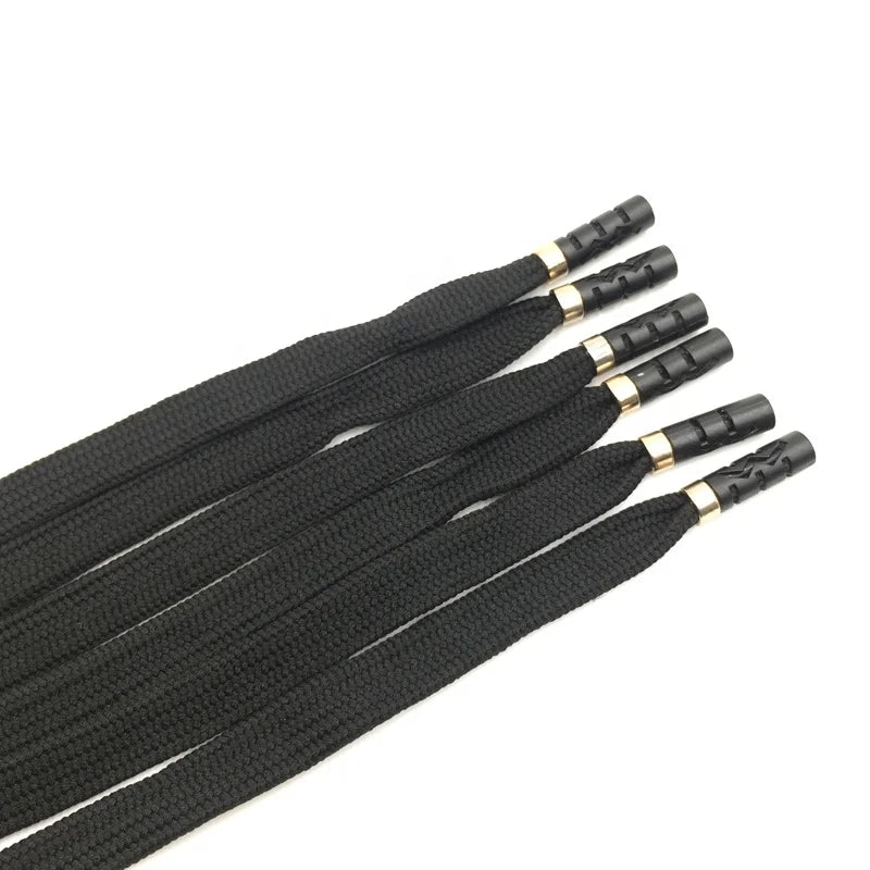 Customized 100% Polyester Eco-Friendly Braided Flat Tipped Piping Cord for Garments Shoes Bags Home Textile Printed Logo