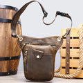 MARRANT Men Crazy Horse Genuine Leather Belt Bag Motorcycle Leg Side Bag Leather Fanny Pack Pouch Men Leather Waist Bag for Men