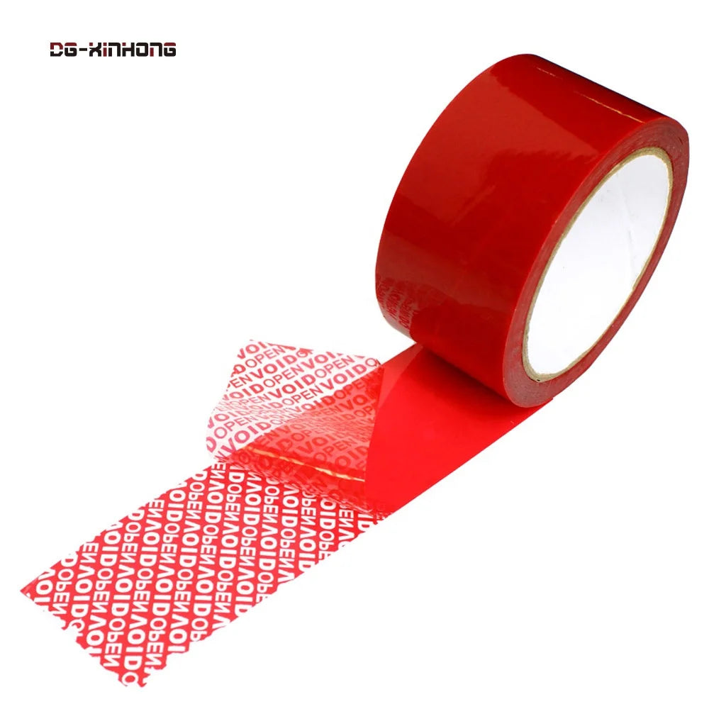 2- High Viscosity Transfer VOID OPEN Proof Envelope Carton Sealing Packing Shipping Red Tamper Evident Security Adhesive Tape