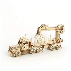 DIY Wood Puzzle Model Kit Car Truck Crane Stereo Model Diy Assembly Wooden 3d Puzzle Toy
