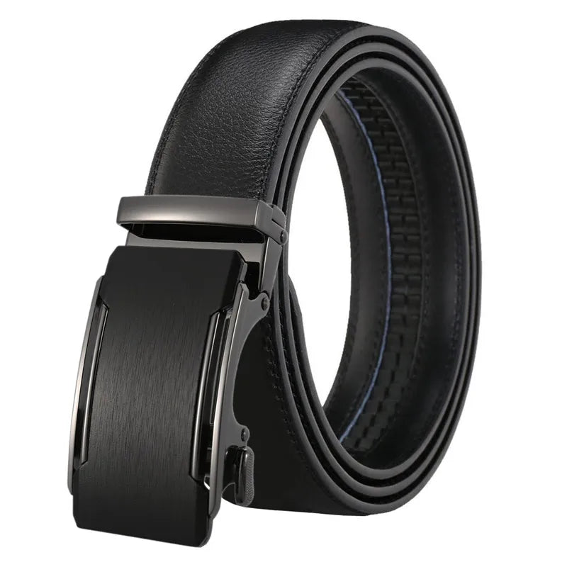 New Split Leather Belt Mens Automatic Buckle Belts for Men Custom Logo Ratchet Belt GuangZhou Buckle LQbelt Factory