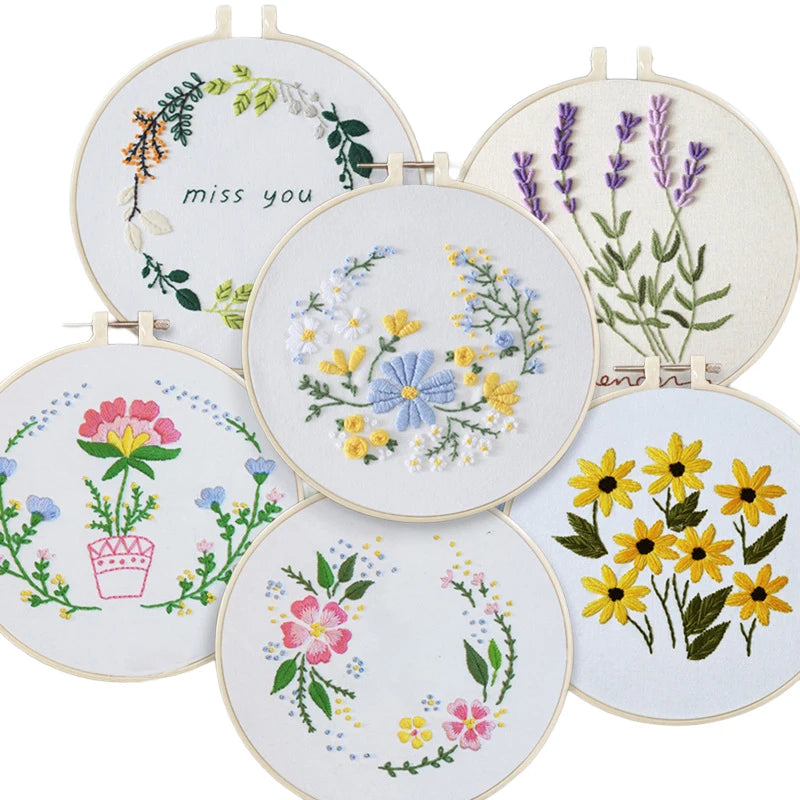 YOUCAN European Embroidery DIY Sewing Kit Beginners Large Volume Cross-Border Cross-Stitch Needle Punched Textile Fabric Crafts