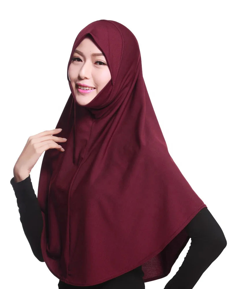 Hot Sale Long Muslim Jersey Hijab Women Breathable Stretchy Turban Cap Shawl Islam Prayer Headscarf Foulard Instant 20 Colors