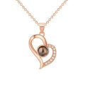 925 Sterling Silver Language Stone Pendant Necklace With Rose Gold Plated-Hot Selling Custom Jewelry For Women Gift Wholesale