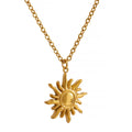 JINYOU 861 Fashion Trend Simple Gold Plated 316 Stainless Steel Waterproof Jewelry Sun Flower Pendant Necklace