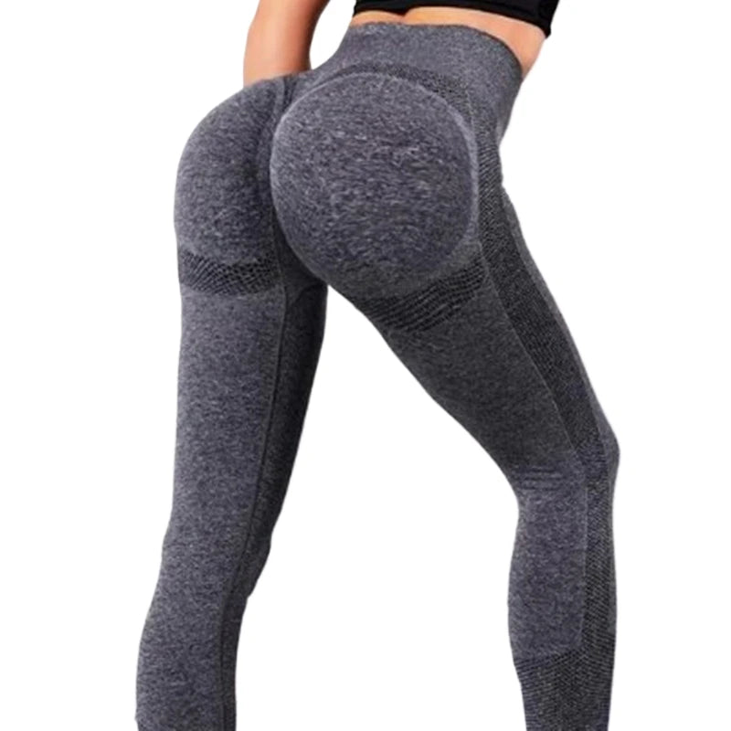 Women's Seamless Knitted Yoga Leggings High Waist Butt Lifting No Camel Toe Elasticity Enhancing Breathable Yoga Leggings