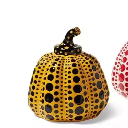 Pumpkin Dot Ornaments Sculpture Polka Dot Art Modern Pumpkin Home Ornaments
