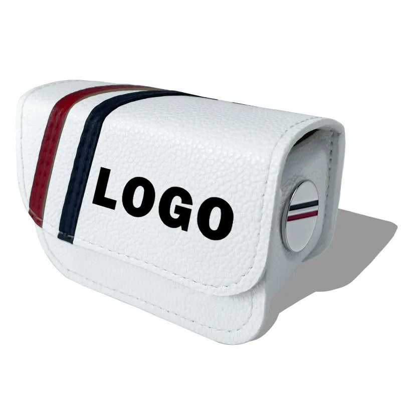 Lychee Leather Striped Print Golf Bag Mini Leather Golf Tee Bag Accessories Bag