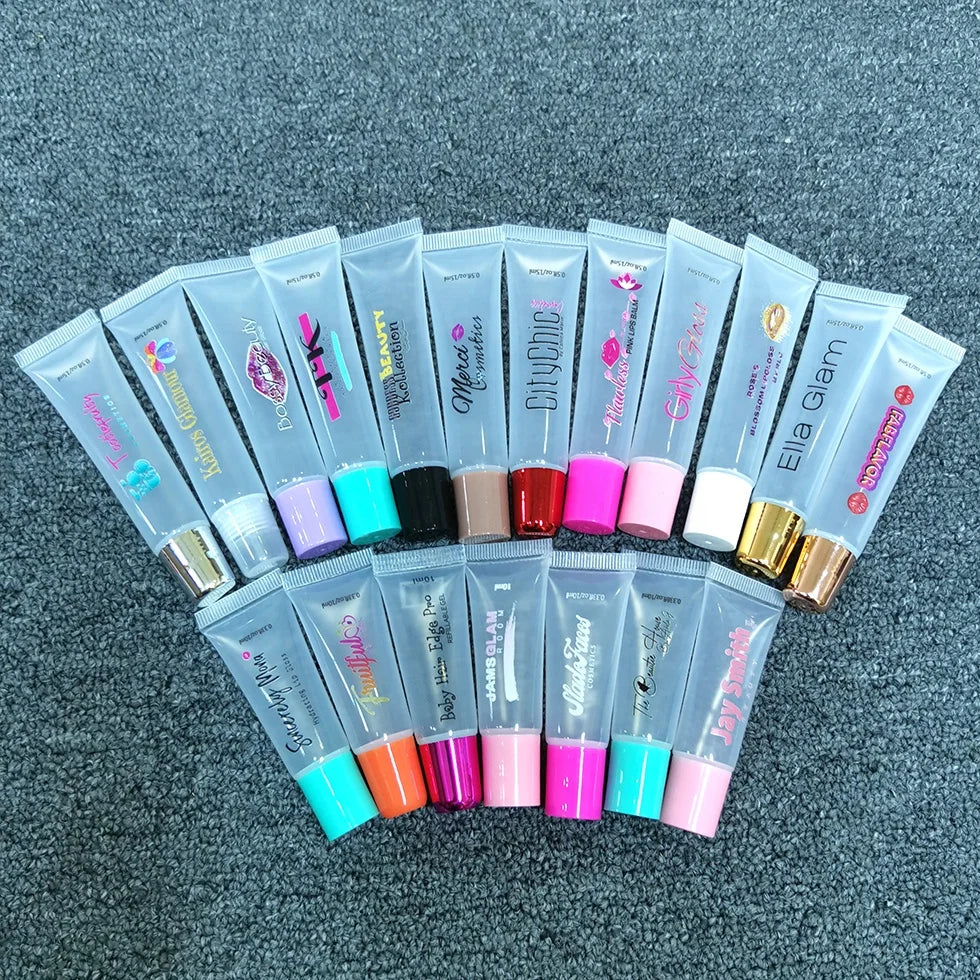 Wholesale Squeeze Tubes Lip Gloss Container Lipstick Cosmetic Packaging 8ML 15ML 10ML Squeeze Plastic Lipgloss Tube