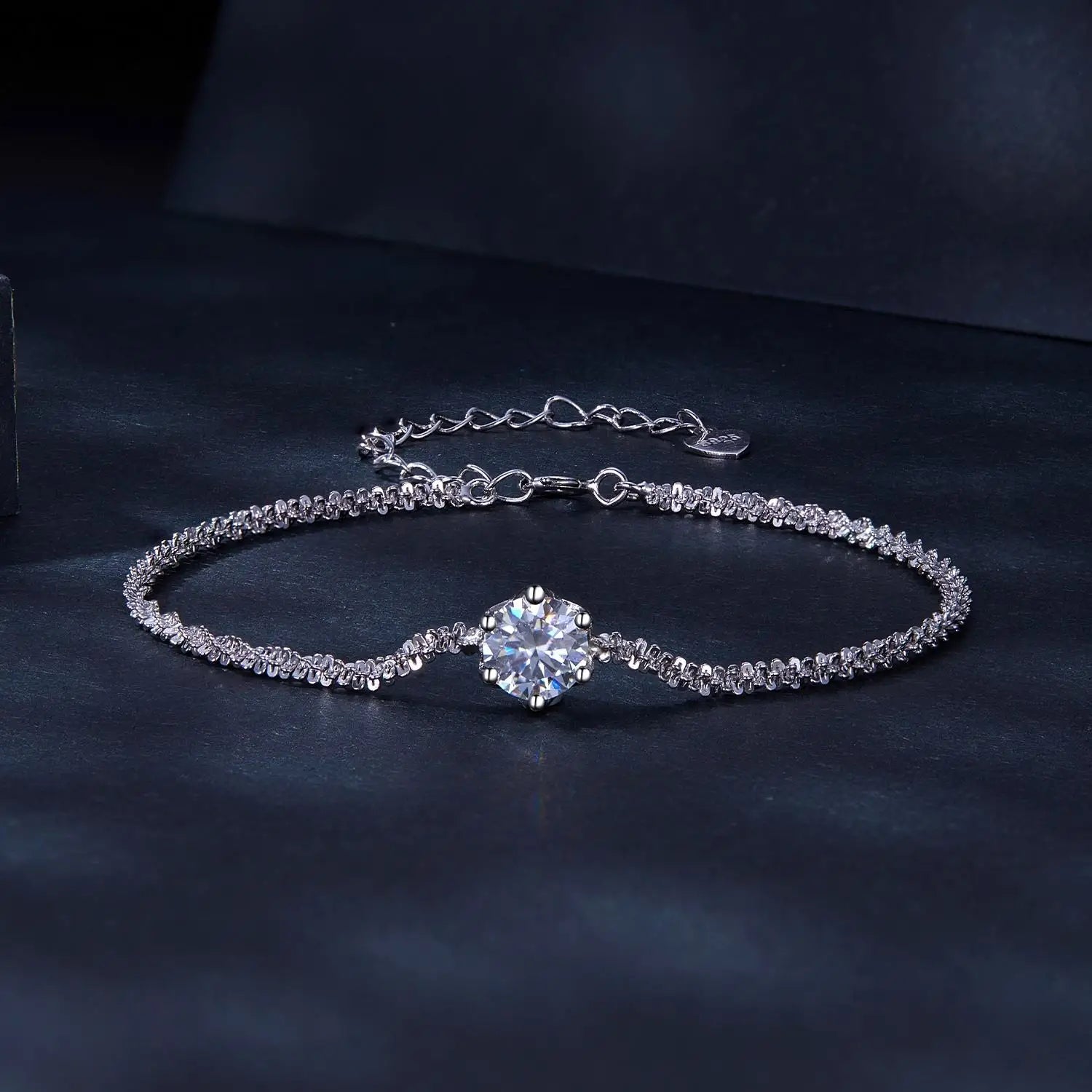 High Quality Hip Hop Bracelet S925 Silver Jewelry Cuban Link 1Carat Custom Brilliant Cut Moissanite Diamond Bracelet for Women