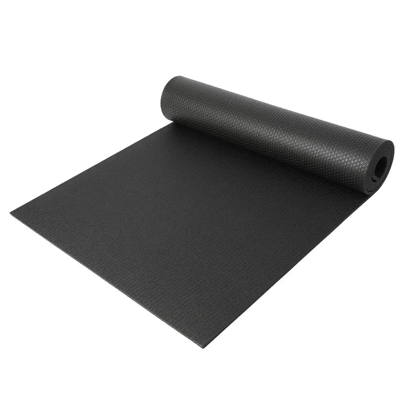 Premium XXL PVC Yoga Mat High Density 183X4 Anti-Tear Black 6mm Thickness