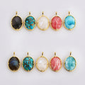 ZG0478P Natural Gemstone Larimar Rhodochrosite Jewelry Pendants & Charms Moonstone Pendants for Necklace