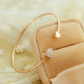 Cuff Bangle Trendy Heart Design Paved Shining Rhinestone Symbol of Fashion and Sweetness Match Daily Outfits Party Decor N208072