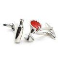 Wholesale Wine Cup Bottle Novelty Cufflinks Custom Men's Suit Shirt Fashion Accessory Wedding Tuxedo Trendy Jewelry Gift Set