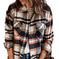 2025 New Arrival Winter Autumn Clothes Casual Warm Ladies Long Sleeve Button Down Jackets Plaid Flannel Shirts for Women